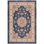 Seatown Traditional Distressed Medallion Indigo Ivory Madder Red Washable Indoor Outdoor Entryway Rug - RugzellaDigital Print RugRugzellaRugzellaBBB471-RECT-24x47-60x120cmRGZLLA140251Rectangle2' x 3'11" (60x120 cm)RECTANGLE | HERO | Seatown rectangle