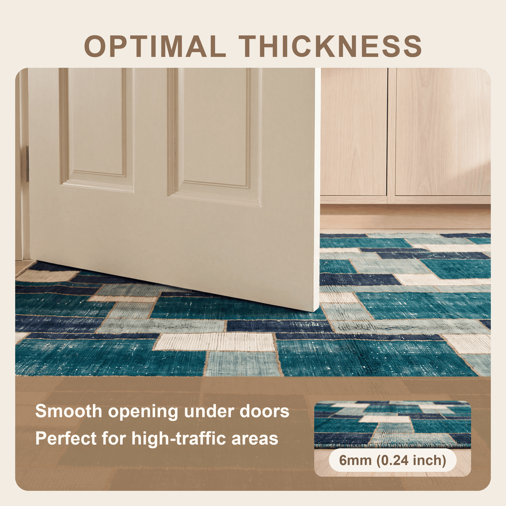 Slade Modern Speckled Mosaic Dot Emerald Green Teal Ink Blue Washable Indoor Outdoor Entryway Rug - RugzellaDigital Print RugRugzellaRugzellaBBB473-RECT-24x47-60x120cmRGZLLA140921Rectangle2' x 3'11" (60x120 cm)SHARED | Slade feature thickness