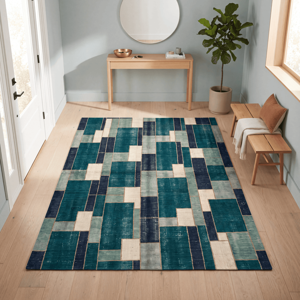 Slade Modern Speckled Mosaic Dot Emerald Green Teal Ink Blue Washable Indoor Outdoor Entryway Rug - RugzellaDigital Print RugRugzellaRugzellaBBB473-RECT-24x47-60x120cmRGZLLA140921Rectangle2' x 3'11" (60x120 cm)RECTANGLE | Slade rectangle entryway