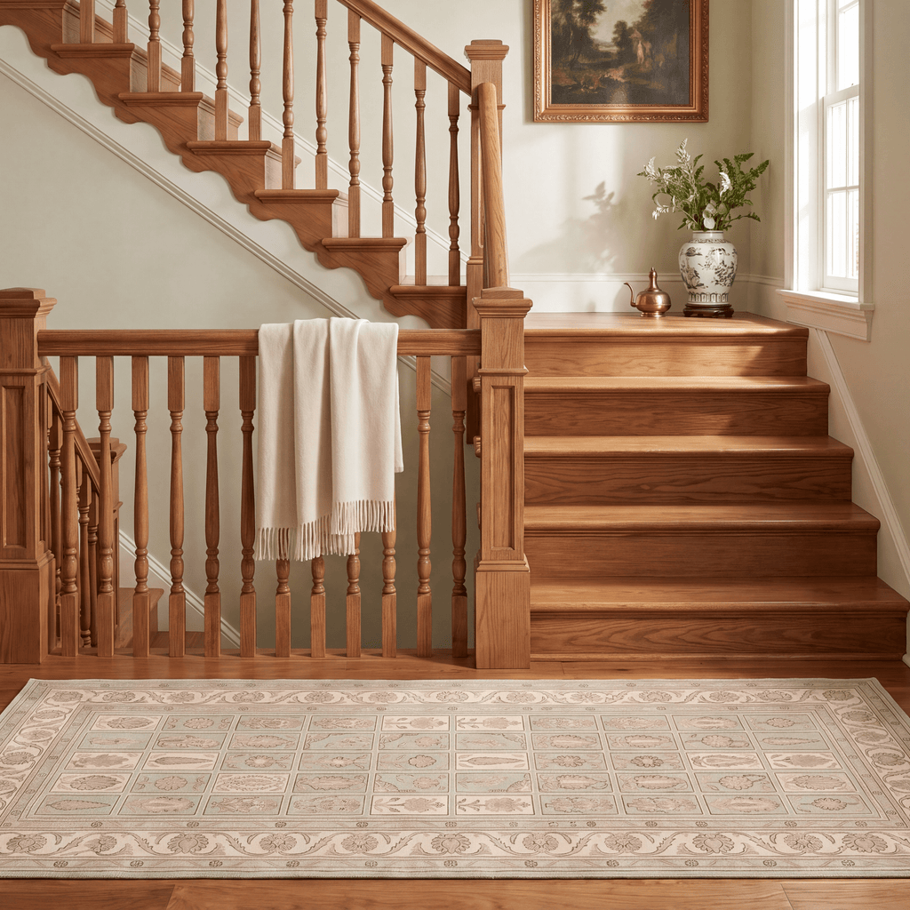 Solstice2 Traditional Oriental Style Medallion Sage Ivory Rose Washable Indoor Outdoor Rug - RugzellaDigital Print RugRugzellaRugzellaBBB374-RECT-24x47-60x120cmRGZLLA108426Rectangle2' x 3'11" (60x120 cm)RUNNER | Solstice2 runner staircase