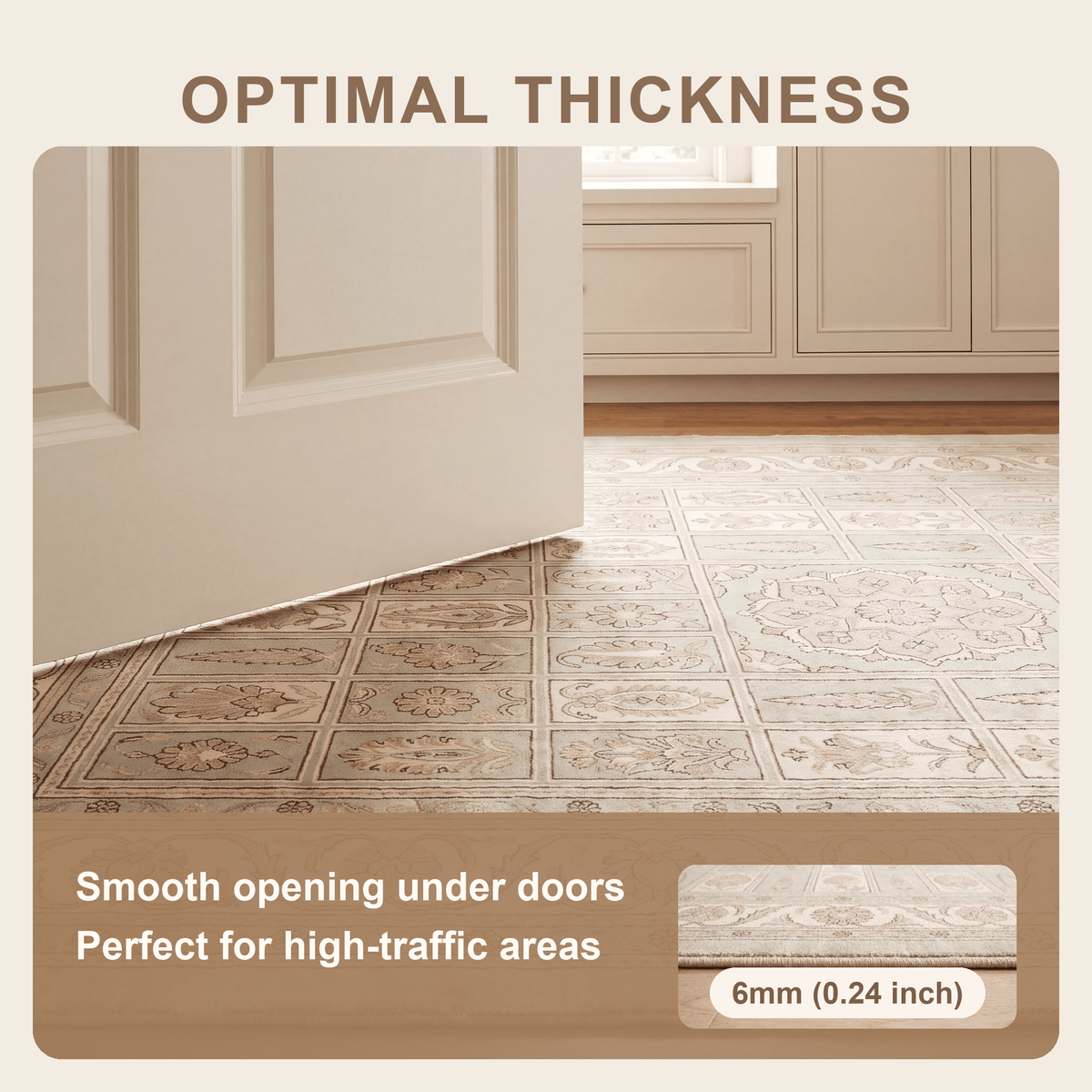 Solstice2 Traditional Oriental Style Medallion Sage Ivory Rose Washable Indoor Outdoor Rug - RugzellaDigital Print RugRugzellaRugzellaBBB374-RECT-24x47-60x120cmRGZLLA108426Rectangle2' x 3'11" (60x120 cm)SHARED | Solstice2 feature thickness