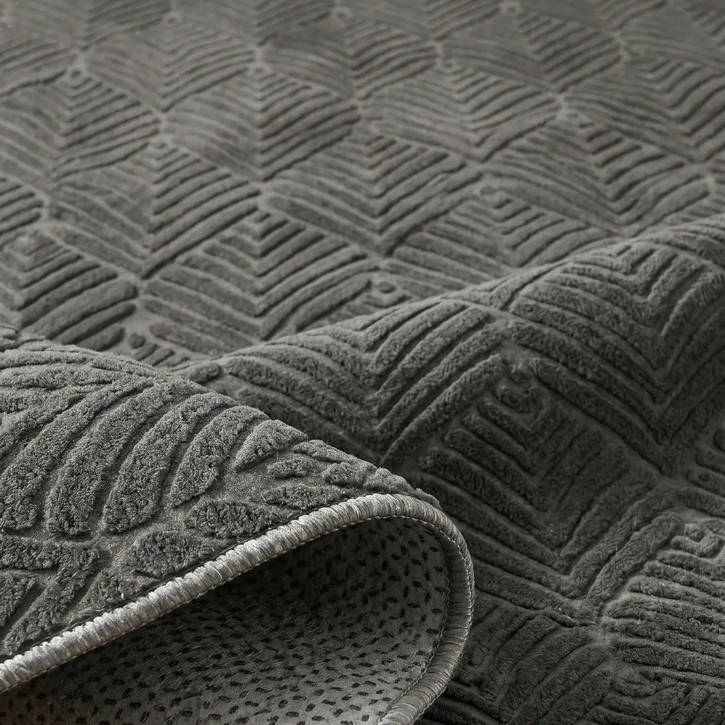 SHARED | Carnelian Charcoal Grey Geometric Modern Machine Woven Livin photo 9