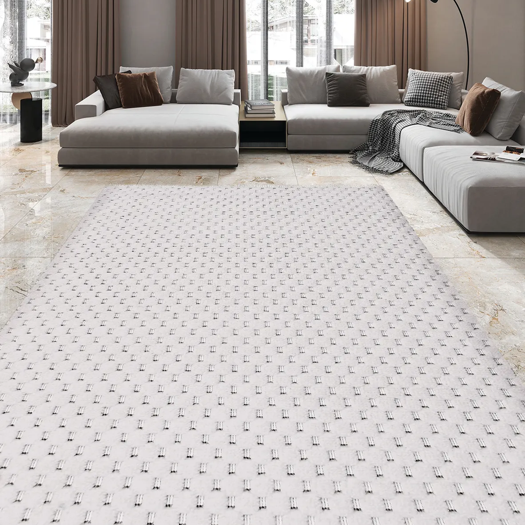 SHARED | Bramble Cream Grey Geometric Dot Modern Machine Woven Living photo 1
