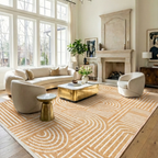 SHARED | Damson Golden Yellow Geometric Mid-Century Modern Machine Wo photo 1