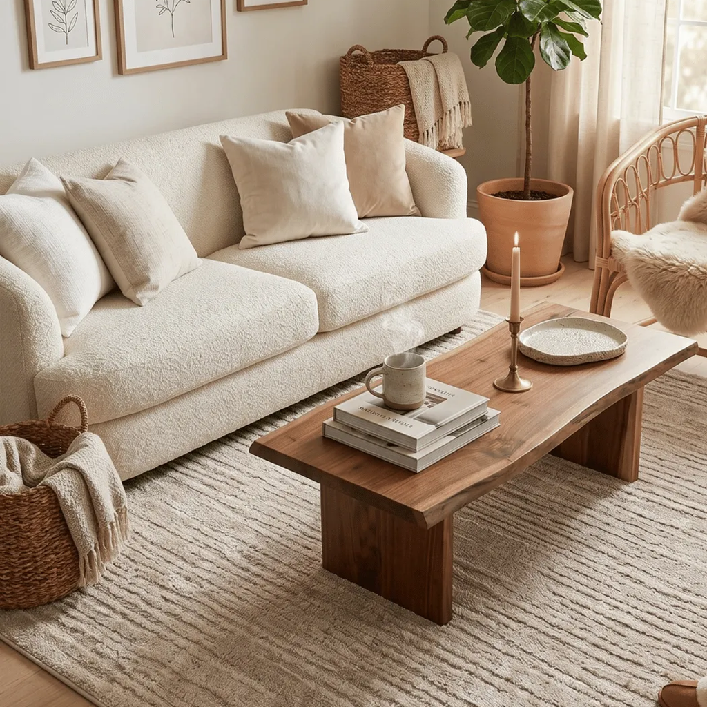 SHARED | Solaris Cream Striped Scandinavian Machine Woven Beige Livin photo 1