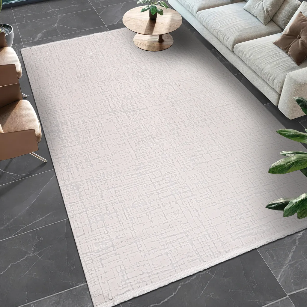 SHARED | Swale Cream Abstract Modern Machine Woven Ivory Living Room  photo 1