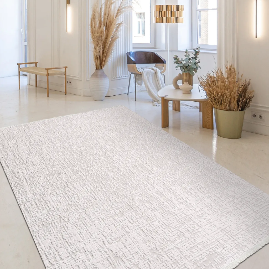 SHARED | Cappadocia Cream Abstract Modern Machine Woven Ivory Living  photo 1