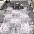 SHARED | Thornfield Grey Cream Abstract Modern Machine Woven Living R photo 1