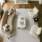SHARED | Transept Ivory Solid Modern Machine Woven Fringe Living Room photo 1