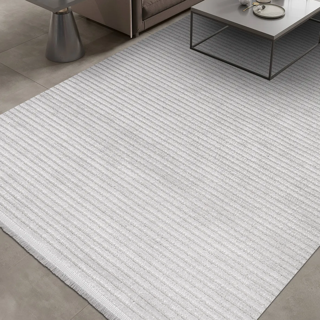 SHARED | Patara Light Grey Modern Striped Machine Woven Living Room B photo 1