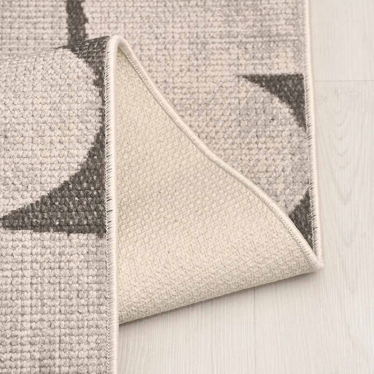 SHARED | Campanile Cream Grey Scandinavian Geometric Machine Woven Li photo 1