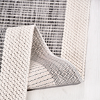 SHARED | Tansy Grey Cream Striped Scandinavian Machine Woven Living R photo 1