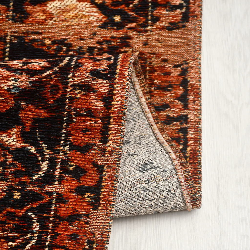 SHARED | Dawnlight Rust Black Persian Style Medallion Distressed Mach photo 1