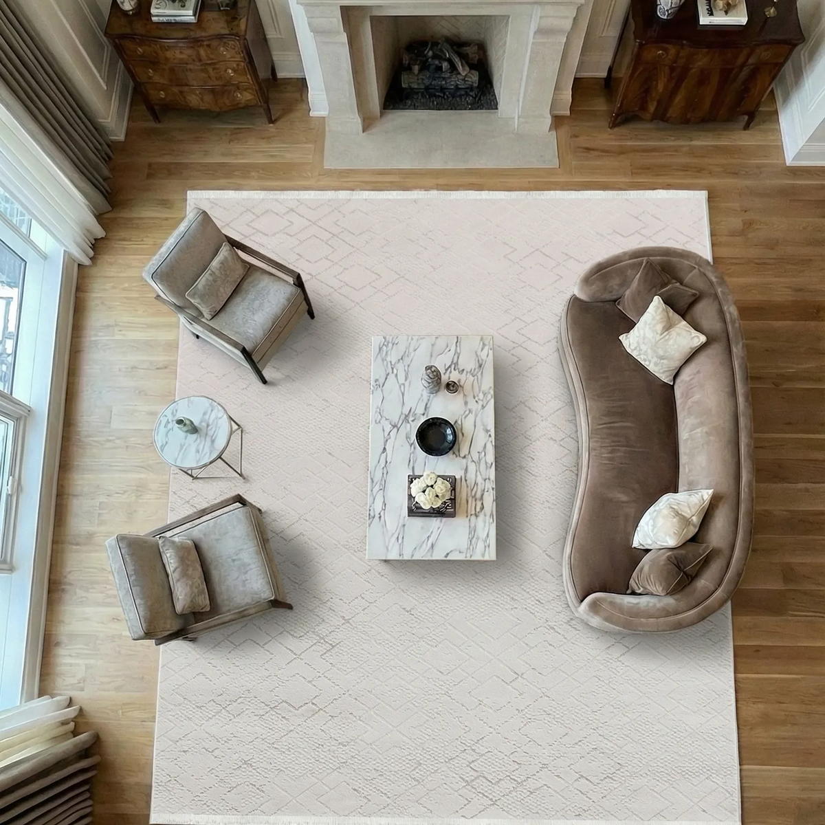 SHARED | Westerly Cream Ivory Geometric Transitional Modern Machine W photo 1
