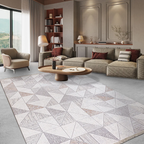 SHARED | Hollyhock Cream Grey Geometric Triangle Mosaic Modern Machin photo 1