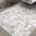 SHARED | Pergamon Cream Grey Abstract Modern Machine Woven Living Roo photo 1