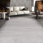 SHARED | Chervil Light Grey Geometric Modern Machine Woven Living Roo photo 1