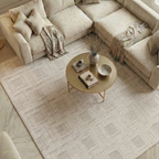 SHARED | Anthracite Cream Modern Geometric Machine Woven Beige Living photo 1