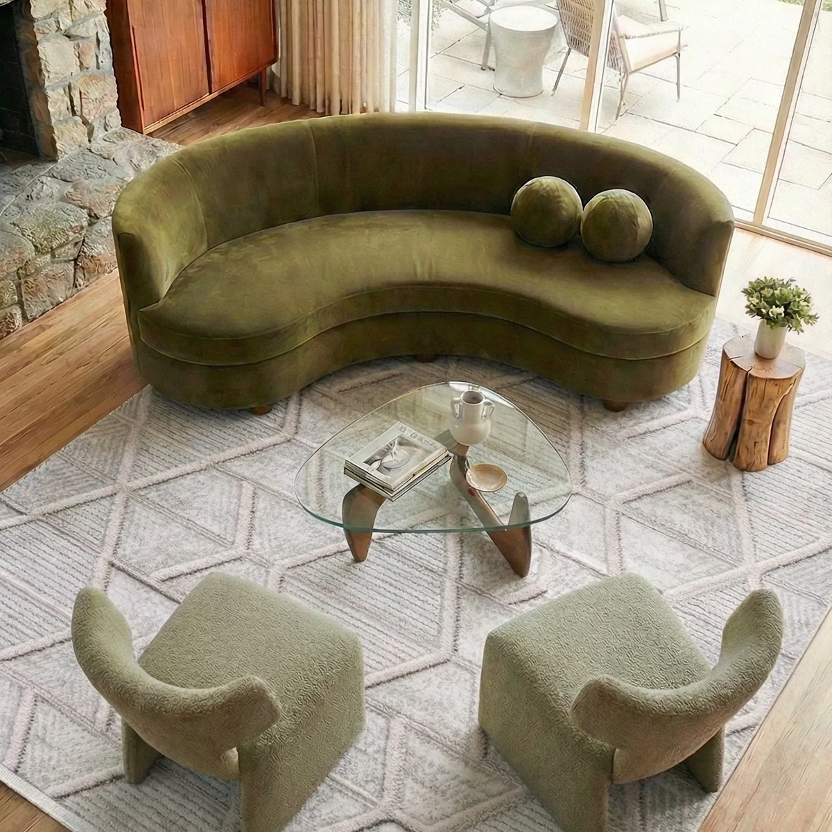 SHARED | Topaz Cream Modern Geometric Diamond Lattice Machine Woven L photo 1