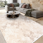 SHARED | Narrows Cream Beige Distressed Damask Medallion Transitional photo 1