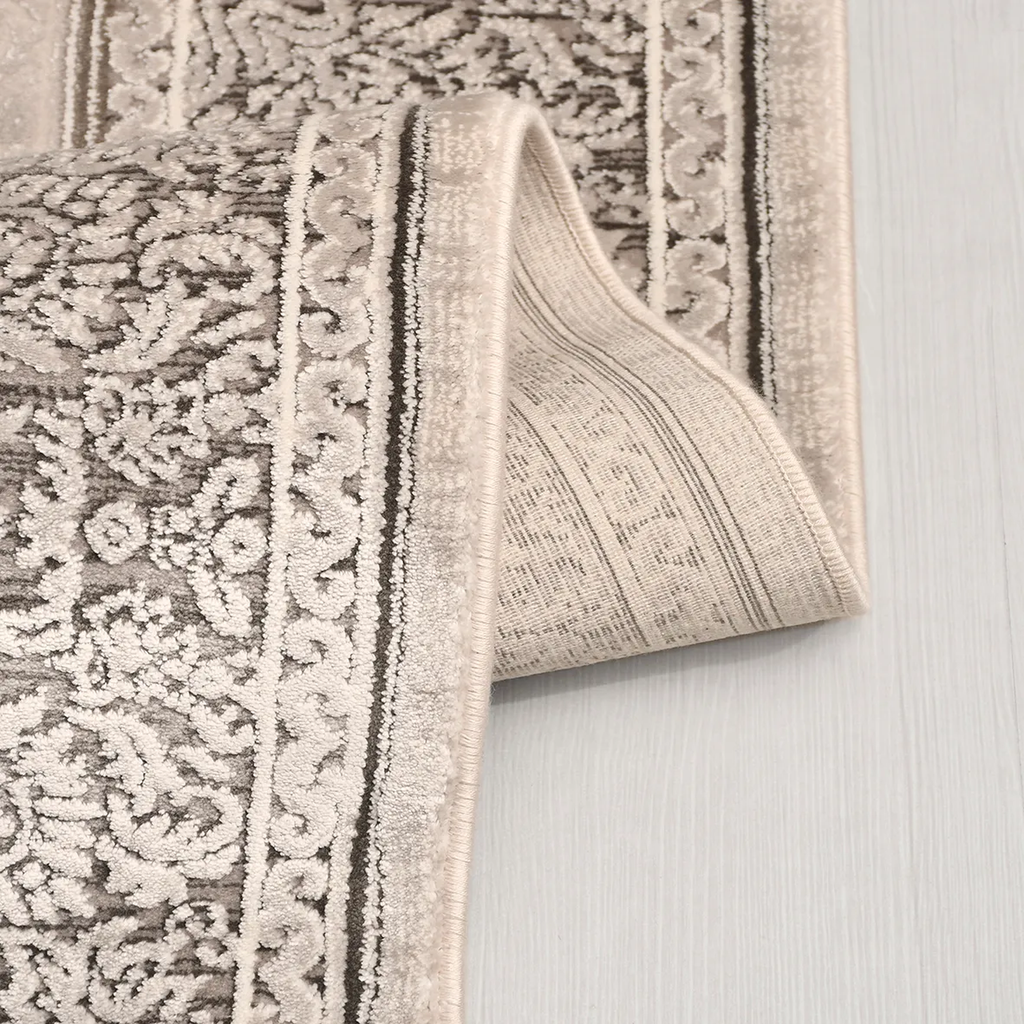 SHARED | Arcade Cream Taupe Brown Persian Style Traditional Machine W photo 1