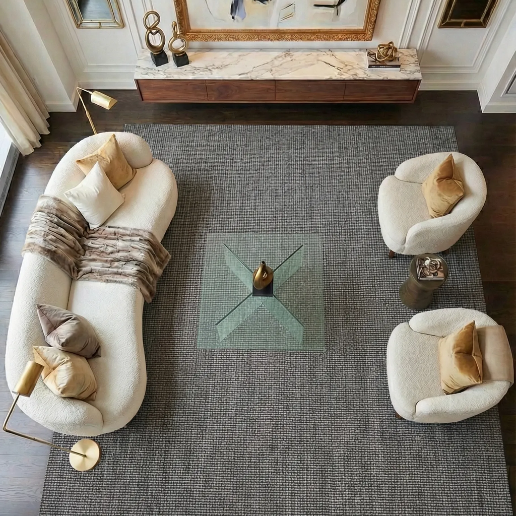 SHARED | Labradorite Grey Solid Modern Machine Woven Living Room Bedr photo 1