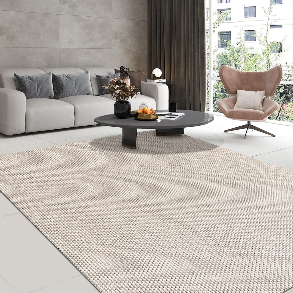 SHARED | Inlet Beige Solid Modern Machine Woven Textured Neutral Livi photo 1