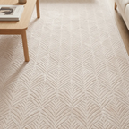 SHARED | Bismuth Cream Modern Geometric Carved Texture Machine Woven  photo 1