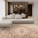 SHARED | Quince Persian Style Medallion Distressed Beige Grey Rust Tr photo 1