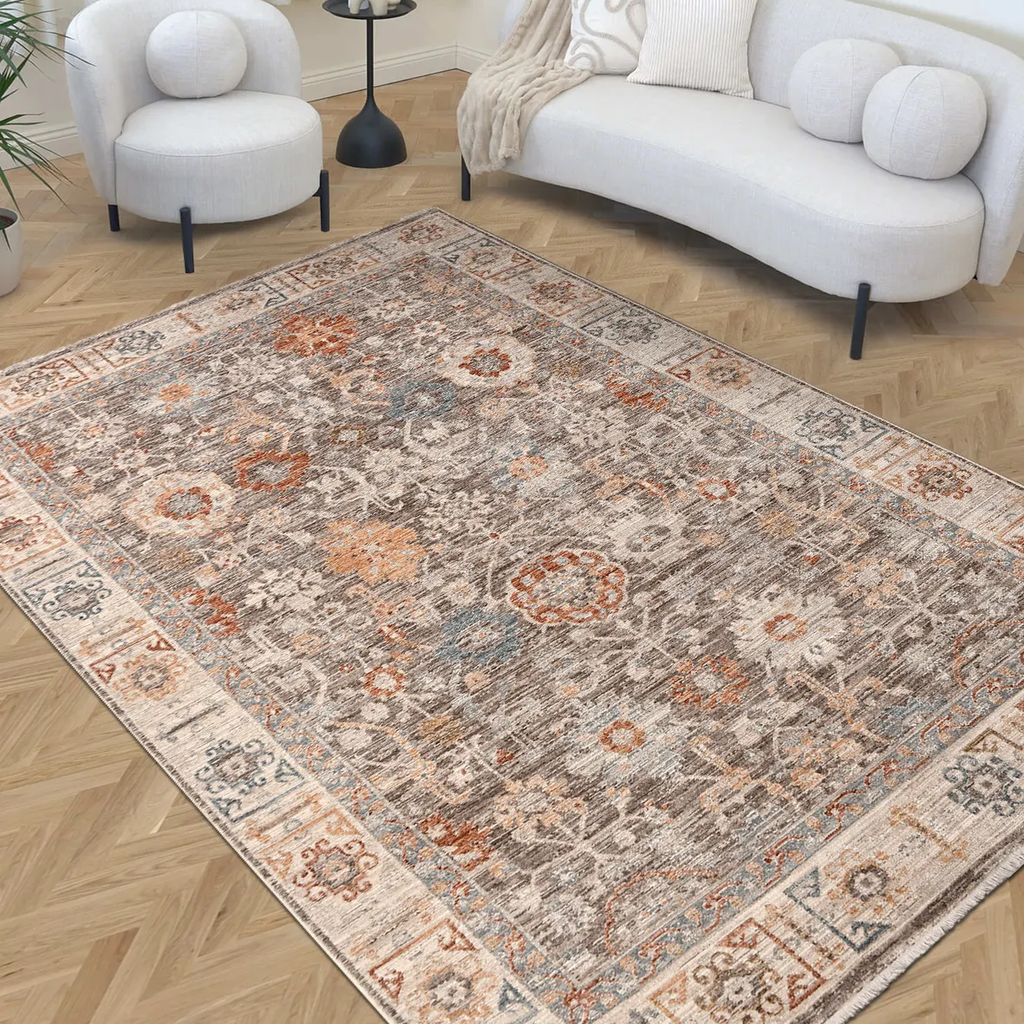 SHARED | Viburnum Taupe Cream Persian Style Traditional Distressed Vi photo 1