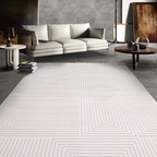 SHARED | Bryony Cream Ivory Geometric Modern Machine Woven Living Roo photo 1