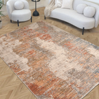 SHARED | Valerian Terracotta Cream Abstract Modern Machine Woven Livi photo 1