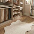 SHARED | Solarium Cream Solid Faux Fur Style Scandinavian Machine Wov photo 1