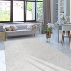 SHARED | Shimmer Cream Modern Geometric Machine Woven Living Room Bed photo 1