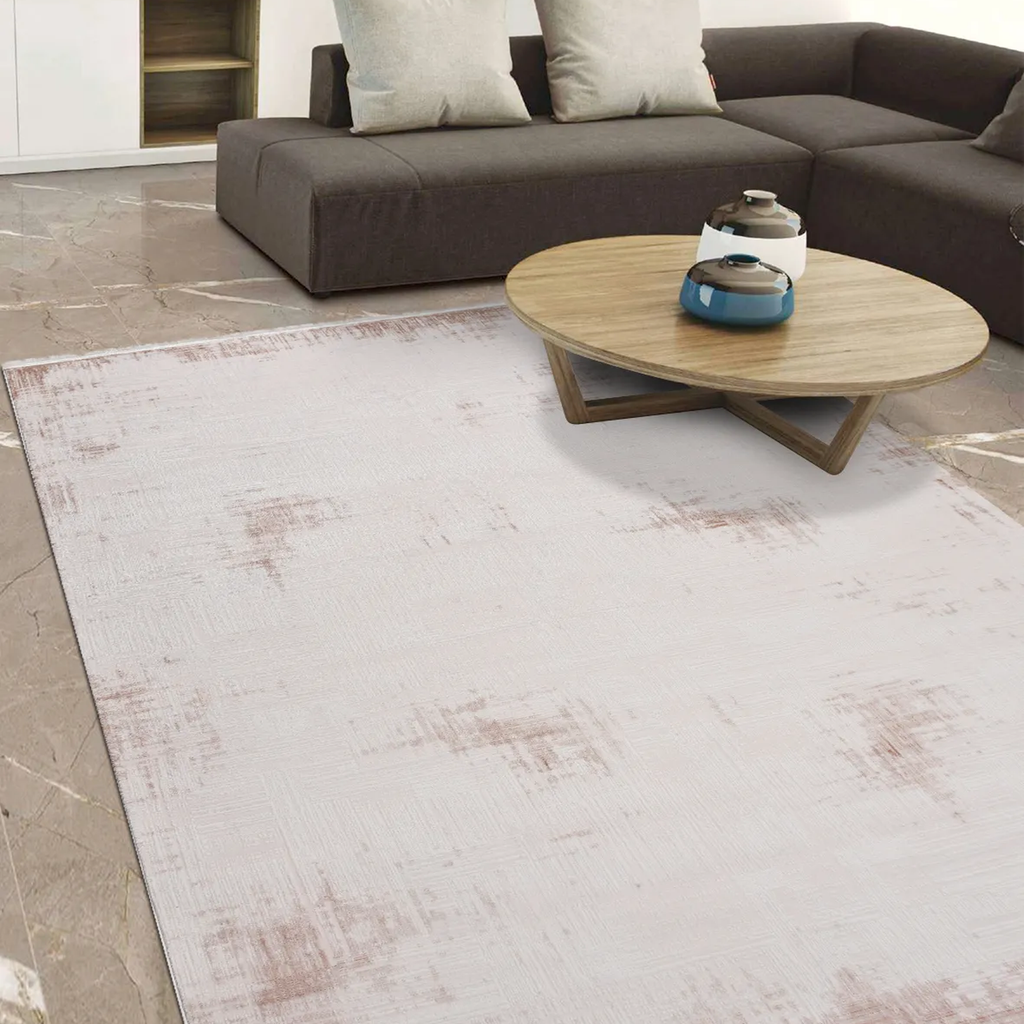 SHARED | Myra Cream Blush Pink Abstract Modern Machine Woven Living R photo 1