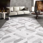 SHARED | Catkin Cream Grey Geometric Modern Machine Woven Living Room photo 1