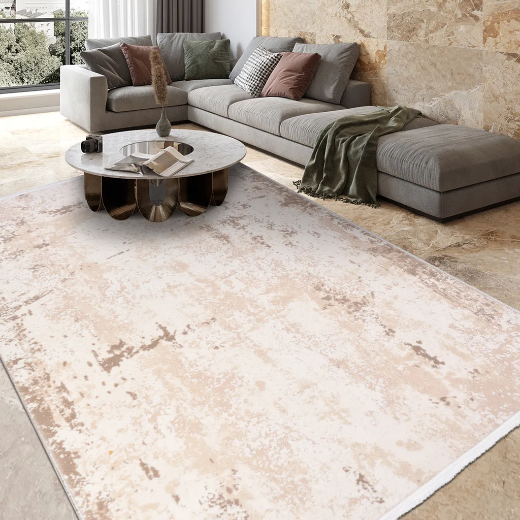 SHARED | Moraine Cream Beige Abstract Modern Machine Woven Living Roo photo 1