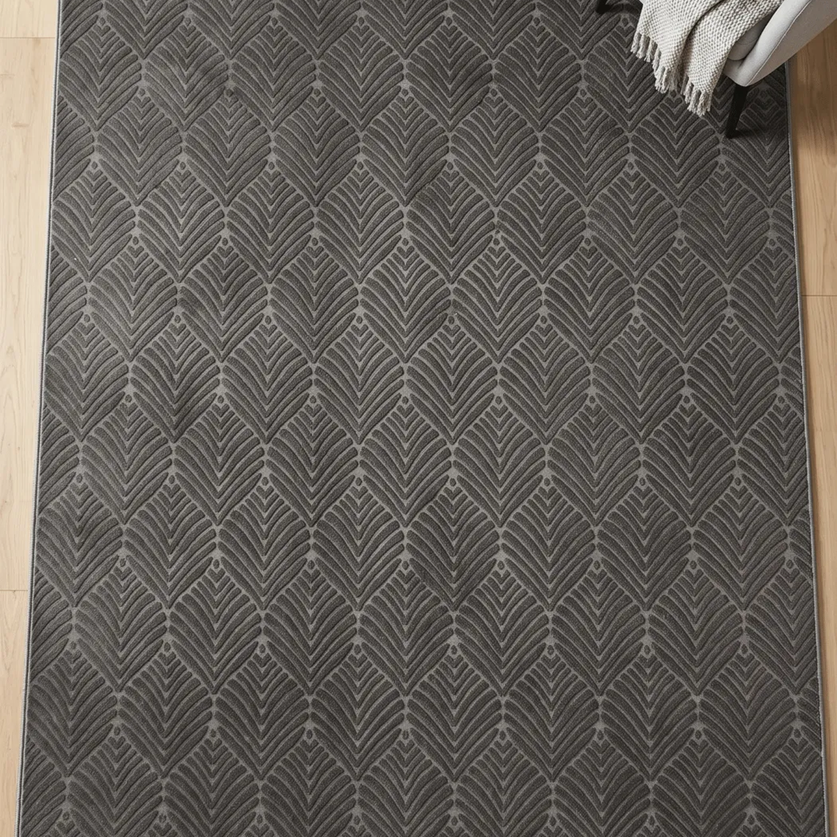 SHARED | Carnelian Charcoal Grey Geometric Modern Machine Woven Livin photo 1