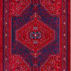 SHARED | Assos Persian Style Traditional Medallion Red Navy Machine W photo 1