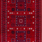 SHARED | Ayvalik Persian Style Traditional Machine Woven Red Navy Cre photo 1