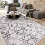 SHARED | Palisade Grey Geometric Modern Machine Woven Living Room Bed photo 1
