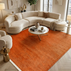SHARED | Lupin Burnt Orange Solid Modern Machine Woven Fringed Living photo 1