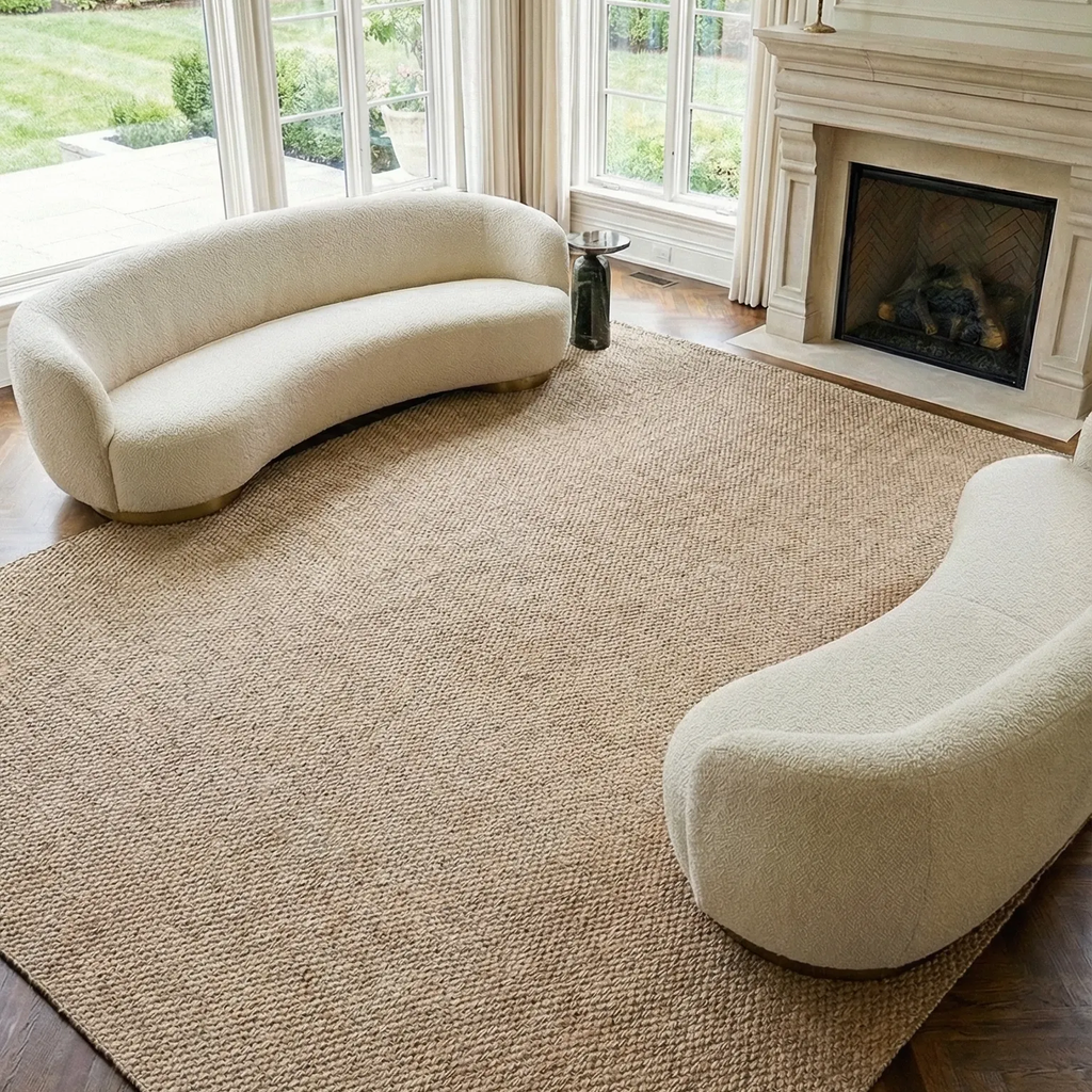 SHARED | Emerald Beige Solid Modern Machine Woven Transitional Living photo 1