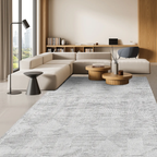 SHARED | Fell Modern Geometric Light Grey Ivory Machine Woven Living  photo 1