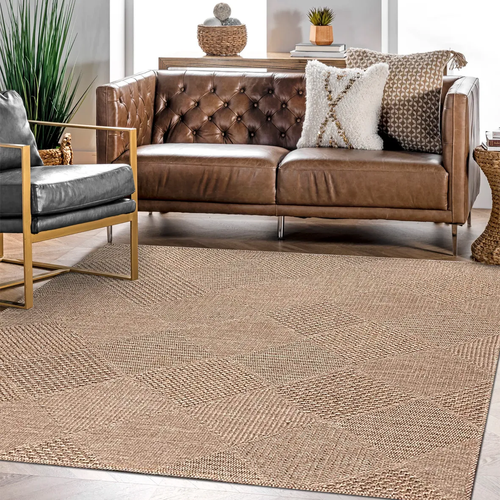 SHARED | Feldspar Coastal Geometric Diamond Lattice Beige Tan Cream M photo 1