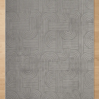 SHARED | Lucent Grey Modern Geometric Arch Machine Woven Living Room  photo 1