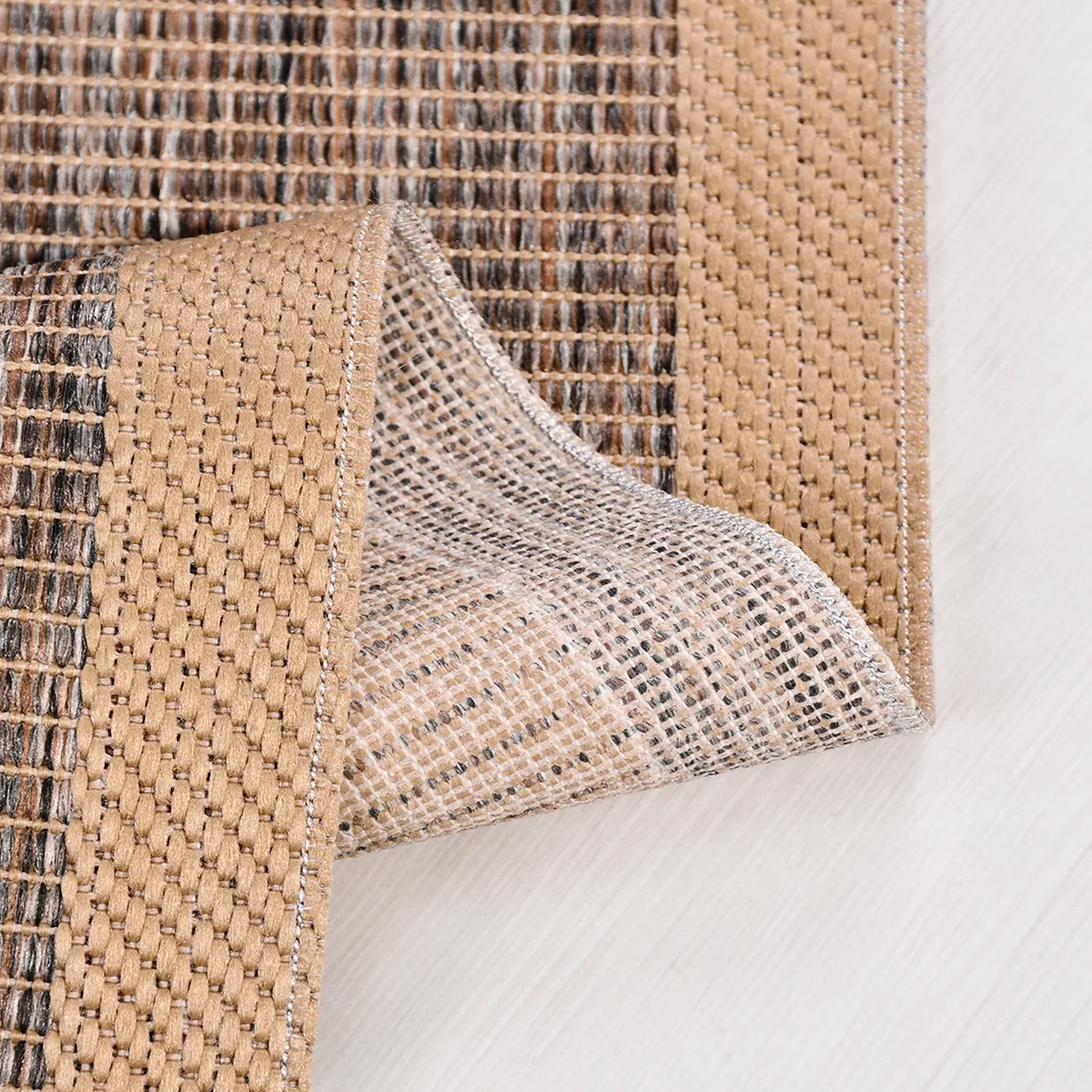 SHARED | Sorbus Modern Striped Machine Woven Tan Brown Grey Cream Liv photo 1