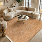 SHARED | Marigold Terracotta Solid Modern Machine Woven Fringe Living photo 1