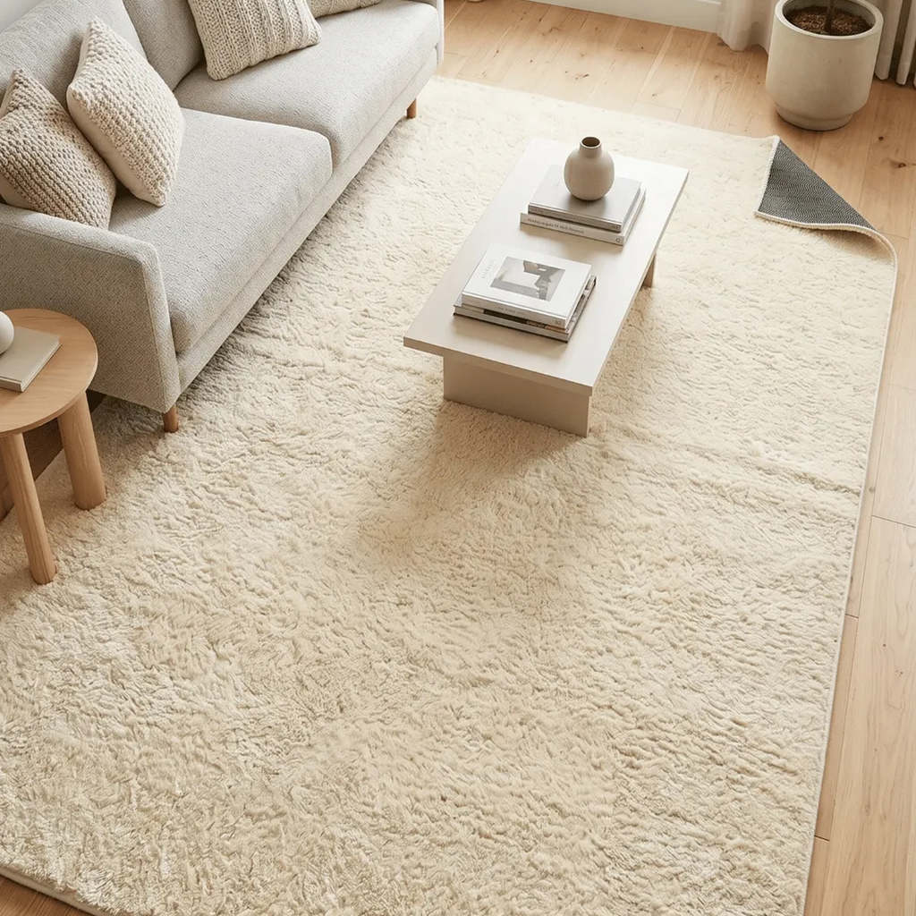 SHARED | Starlight Cream Solid Shag Scandinavian Machine Woven Living photo 1