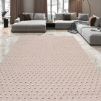 SHARED | Bluebell Blush Pink Modern Geometric Dot Machine Woven Livin photo 1